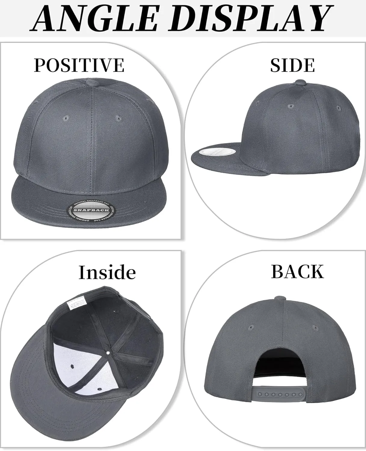 15 Pack Snapback Hats for Men Hip Hop Style Solid Baseball Hats Adjustable Snapback Cap Flat Brim Baseball Caps
