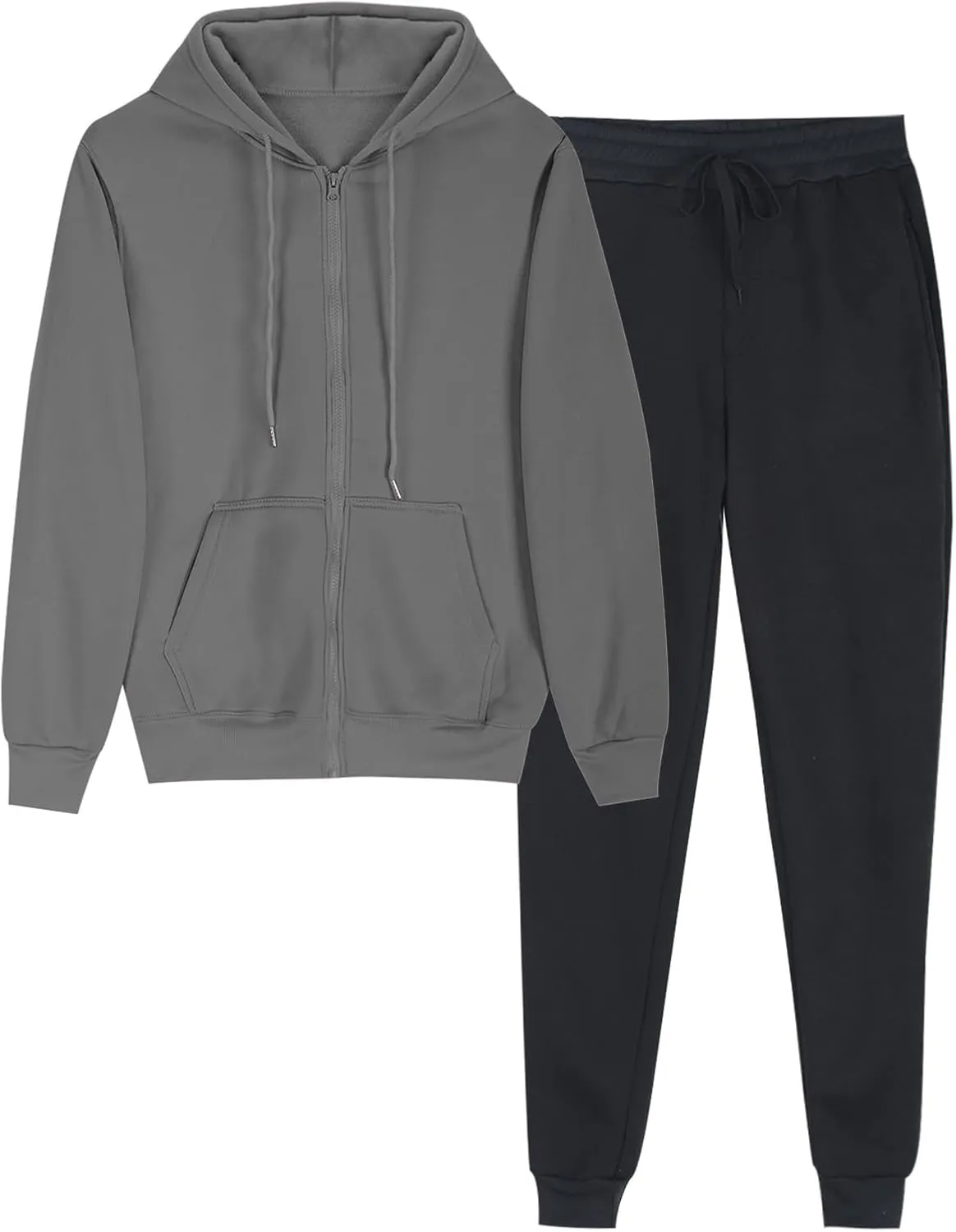 2 Piece Outfits for Women Sports Tracksuits Long Sleeve Hoodies Sweatshirt Loose Coat And Sweatpants Fall Winter Suit