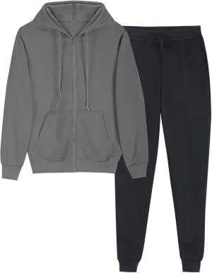 2 Piece Outfits for Women Sports Tracksuits Long Sleeve Hoodies Sweatshirt Loose Coat And Sweatpants Fall Winter Suit