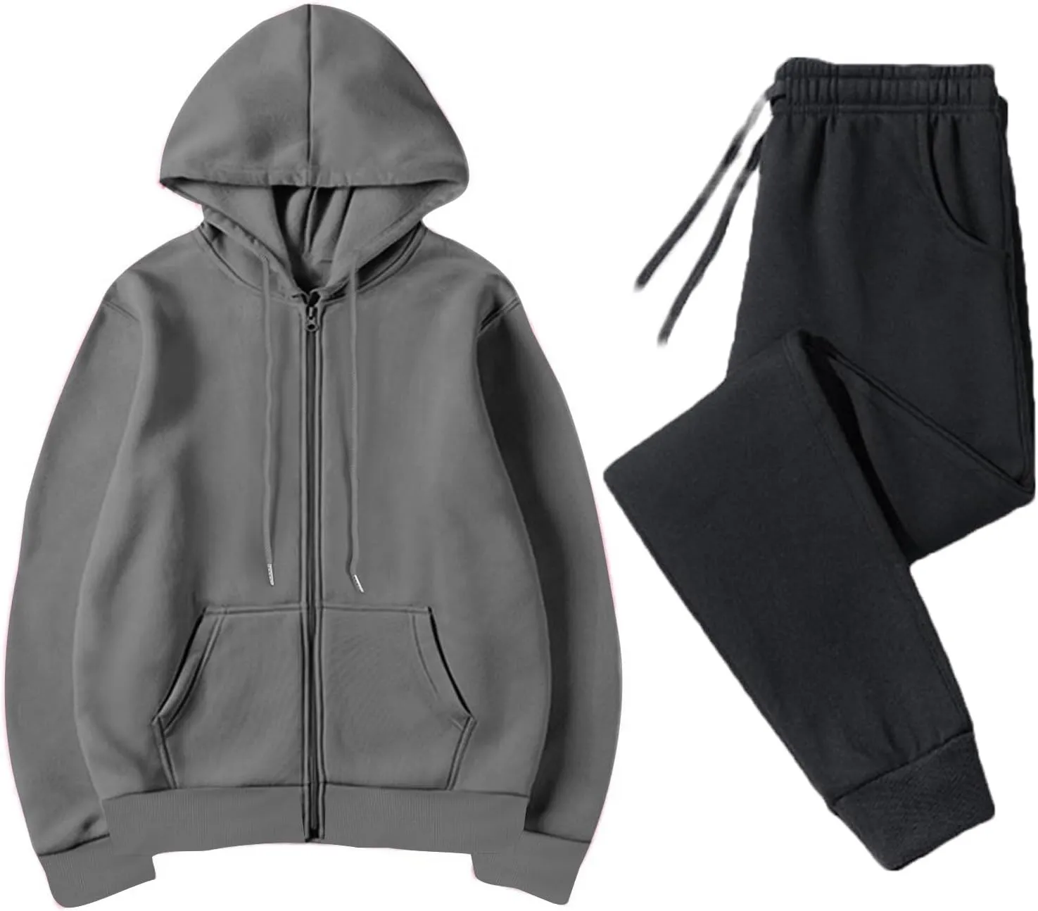 2 Piece Outfits for Women Sports Tracksuits Long Sleeve Hoodies Sweatshirt Loose Coat And Sweatpants Fall Winter Suit