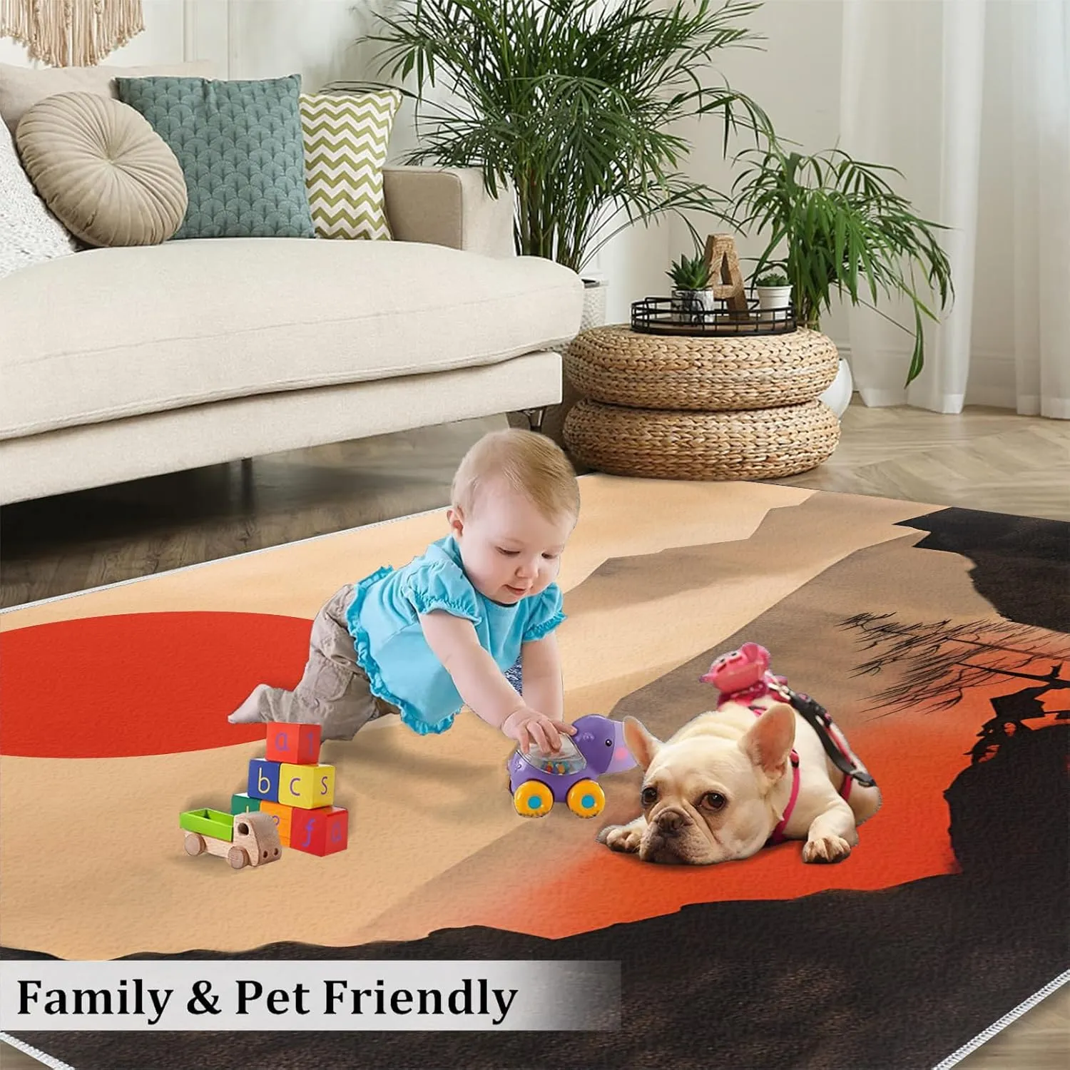 2x4 Zen Minimalism Runner Rug - Sun-Washed Abstract Peaks Rugs for Entryway, Modern Oriental Aesthetic Kitchen Runner Rug Soft Non Slip Anti Fatigue for Laundry Room Indoor Hallways