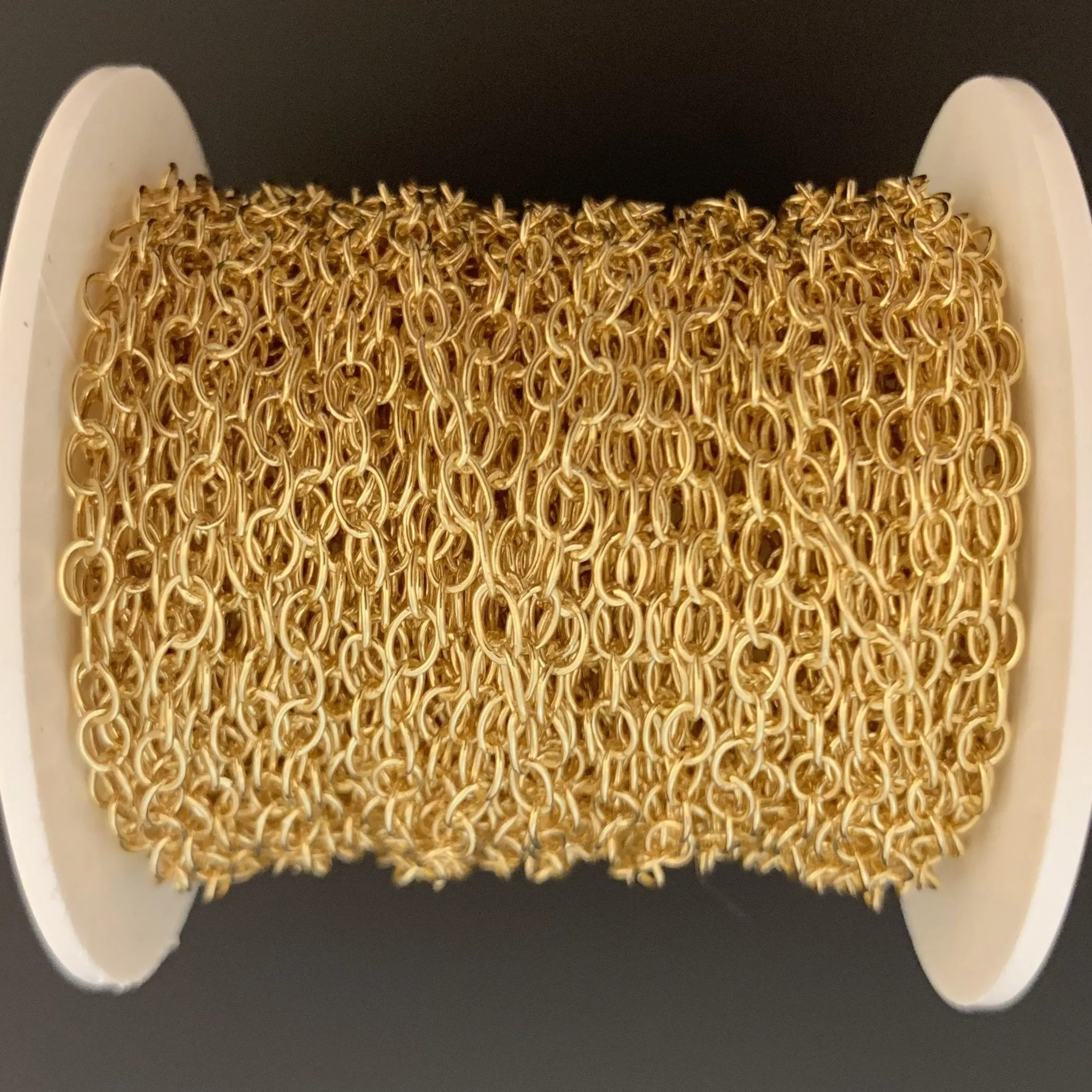 3 Feet of Gold Plated Brass Chain | Oval Cable Chain | Gold Plated and Electroplated Chain | Size: 2.9mmX4.5mm | CHN8BM