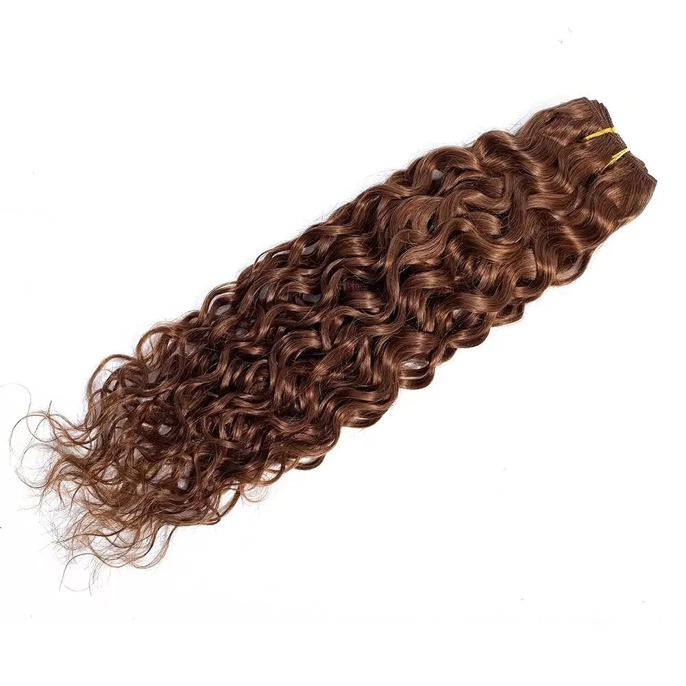 3 Pieces 12 14 16 Water Wave Bundles Brown Hair Brazilian Water Wave Hair Weaves 8A Premium Brazilian Virgin Water Wave Human Hair Bundles Color 4 Brazilian Human Hair Extensions Total 300gram