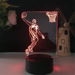 3D Illusion LED Night Light,7 Colors Gradual Changing Touch Switch USB Table Lamp for Holiday Gifts or Home Decorations (7 Colour, Basketball Light)