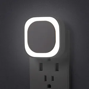 4 Pack Plug in Dimmable Night Lights, Auto Dusk to Dawn Sensor, Square Nightlights for Bathroom, Hallway, Stairs, Kitchen, Bedroom, Garage