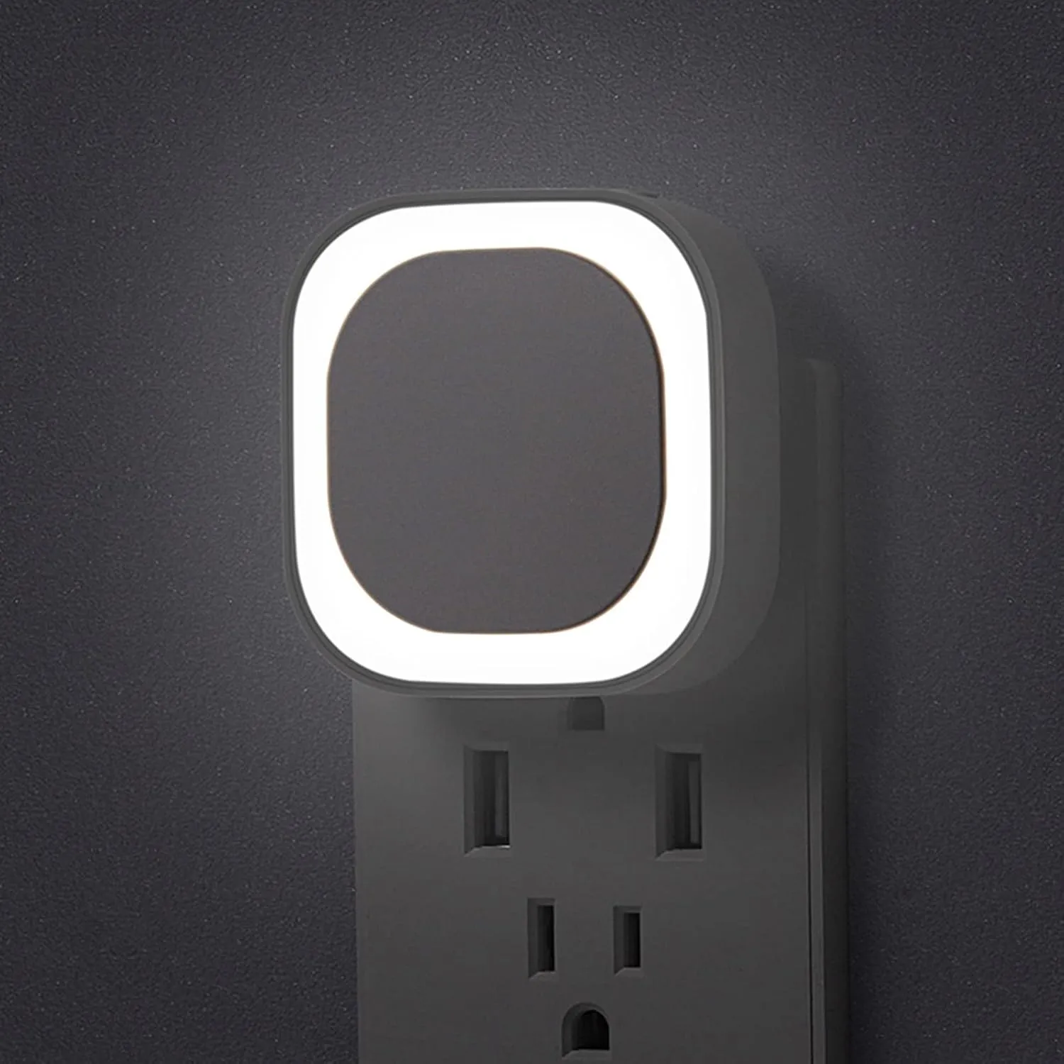 4 Pack Plug in Dimmable Night Lights, Auto Dusk to Dawn Sensor, Square Nightlights for Bathroom, Hallway, Stairs, Kitchen, Bedroom, Garage