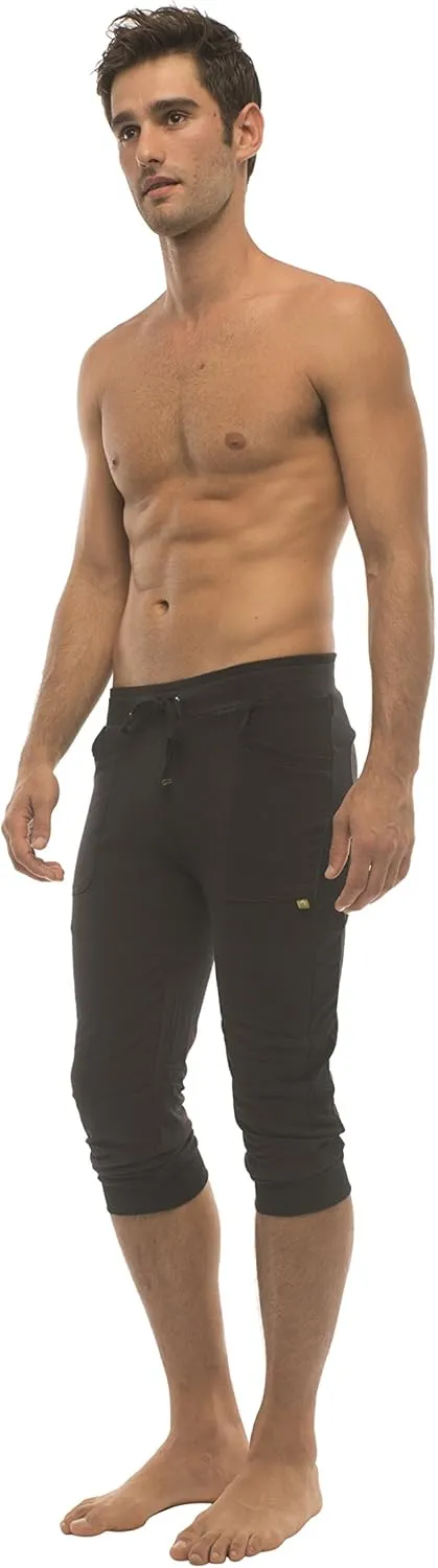 4-rth Men's Transition Cuffed Yoga Jogger Pant Modal French Terry Made in America Caliifornia Stretch Fit European Style