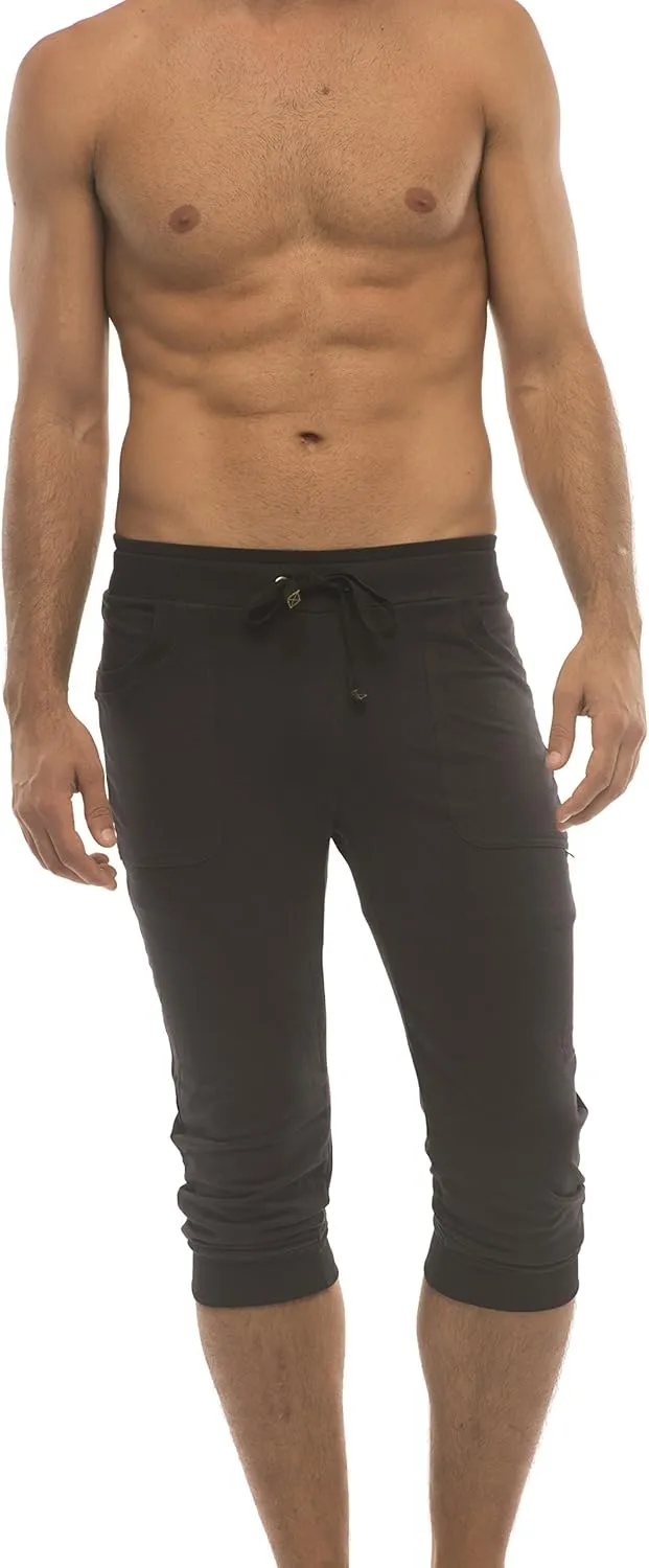 4-rth Men's Transition Cuffed Yoga Jogger Pant Modal French Terry Made in America Caliifornia Stretch Fit European Style