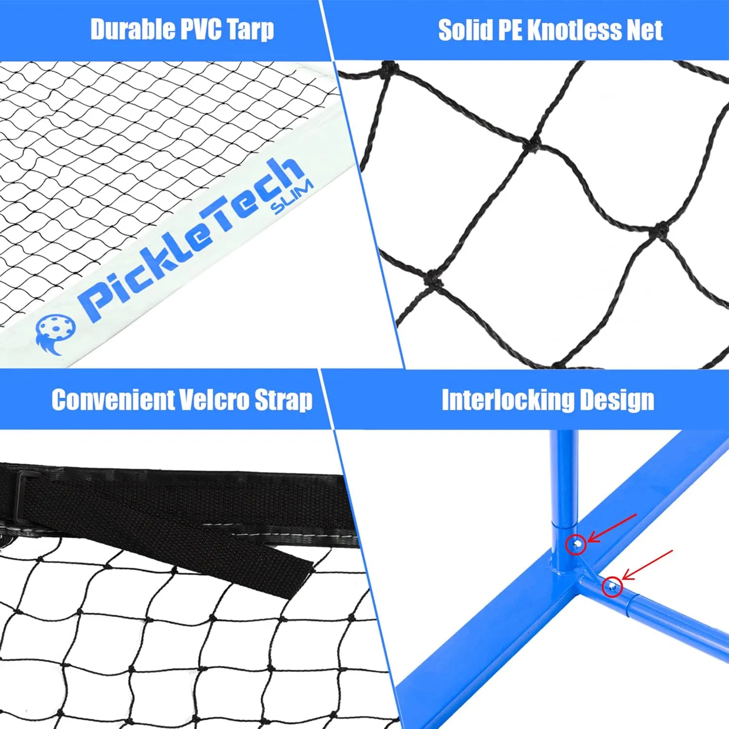 4.0 Slim Version Portable Pickleball Nets Outdoor Game 22 FT Pickleball Net-USAPA Regulation Size-Pickle Ball Net System with Carrying Bag for Driveway