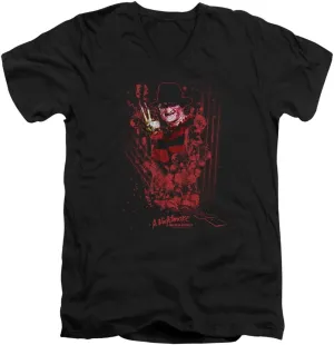 A&E Designs Mens Nightmare On Elm Street T-Shirt One Two Freddys Coming For You Slim Fit V-neck