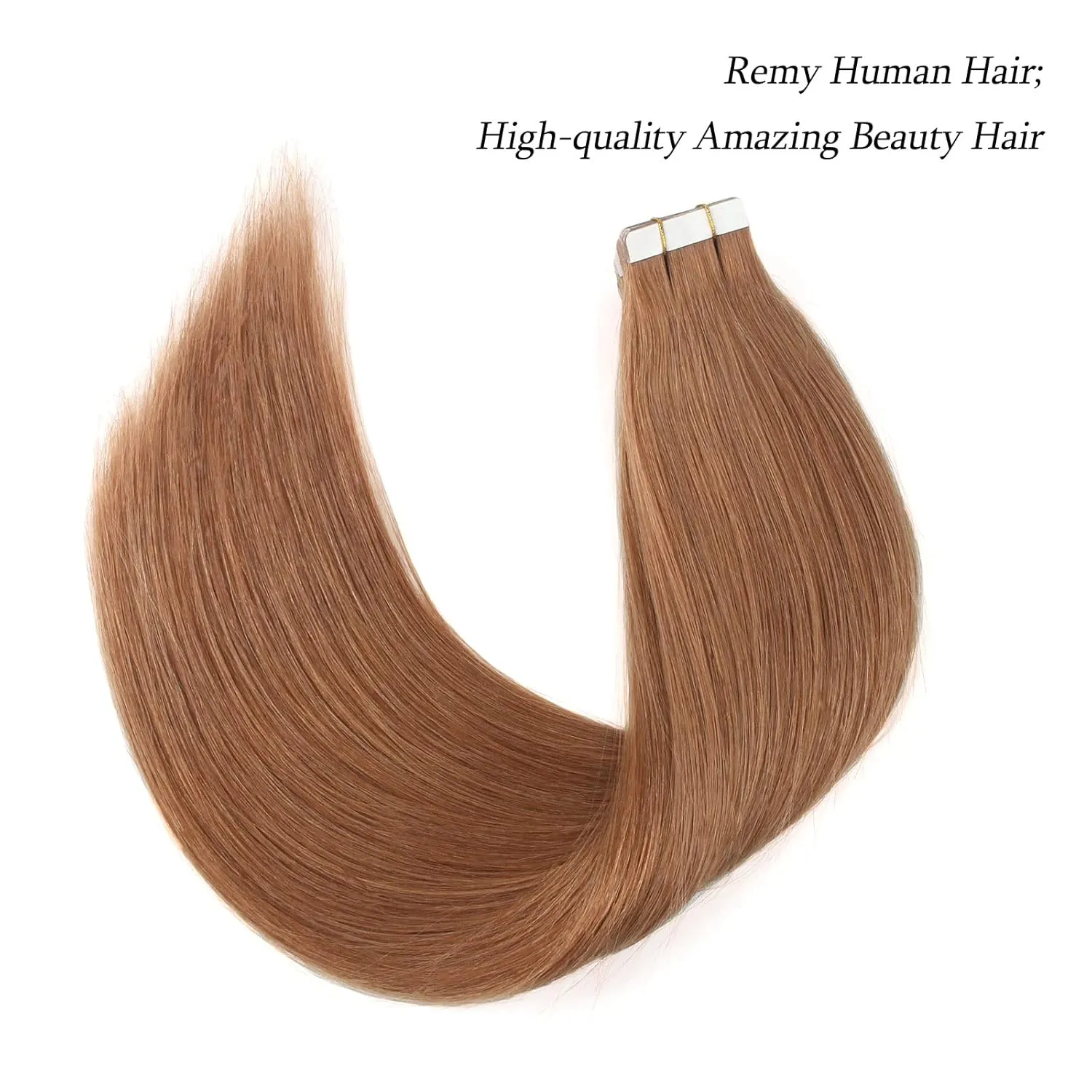ABH AMAZINGBEAUTY Tape in Hair Extensions Human Hair Semi-permanent Pre Taped Real Remy Human Tape in Human Hair 50g-20pcs Skin Weft Invisible Seamless Reusable Platinum Light Auburn Color 30 20 Inch