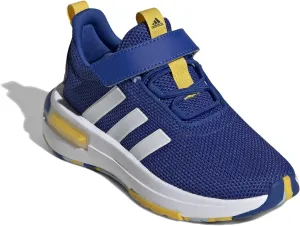 adidas Racer TR23 Elastic Lace Sneaker, Team Royal Blue/White/Utility Yellow, 2.5 US Unisex Little Kid