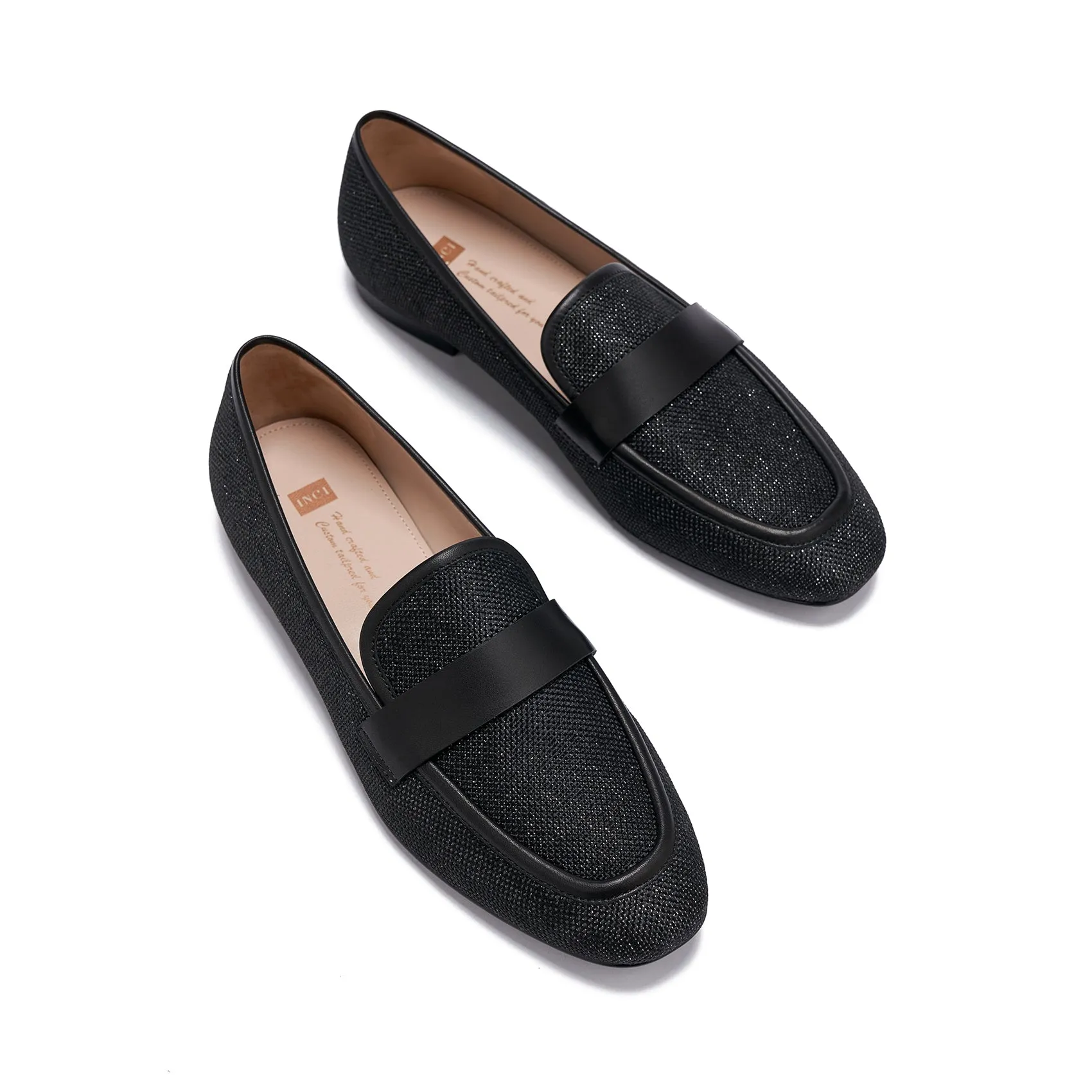 AiciBerllucci  Women's Loafer Shoes Casual Black Velvet Flat Shoes for Women Ladies Tassel
