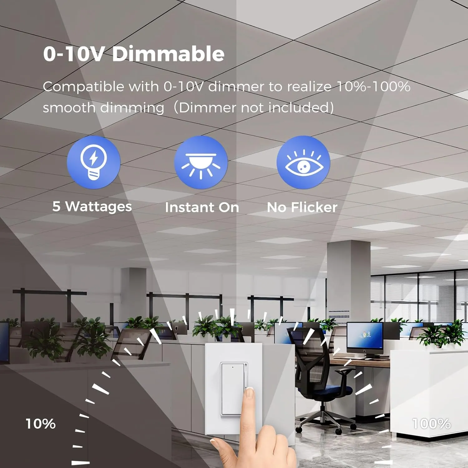 AIKVSXER 24 Pack 2x2 LED Flat Panel Light, Bright 6500LM Kitchen Laundry Flush Mount Ceiling Light Fixtures,Dimmable,Switchable 5CCT 3000K/4000K/5000K/5700K/6500K, 5 Wattages 30W/35W/40W/45W/50W