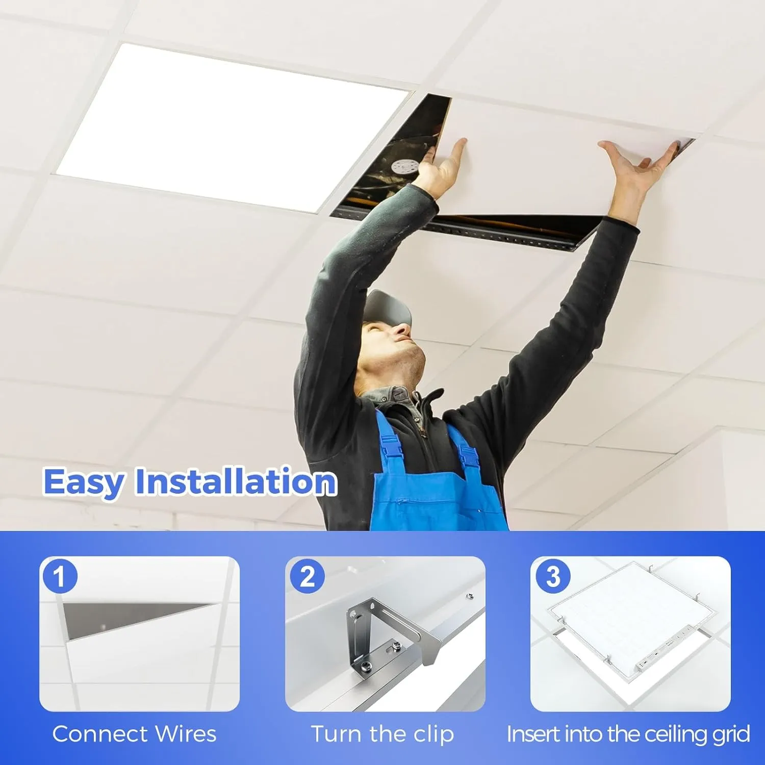 AIKVSXER 24 Pack 2x2 LED Flat Panel Light, Bright 6500LM Kitchen Laundry Flush Mount Ceiling Light Fixtures,Dimmable,Switchable 5CCT 3000K/4000K/5000K/5700K/6500K, 5 Wattages 30W/35W/40W/45W/50W