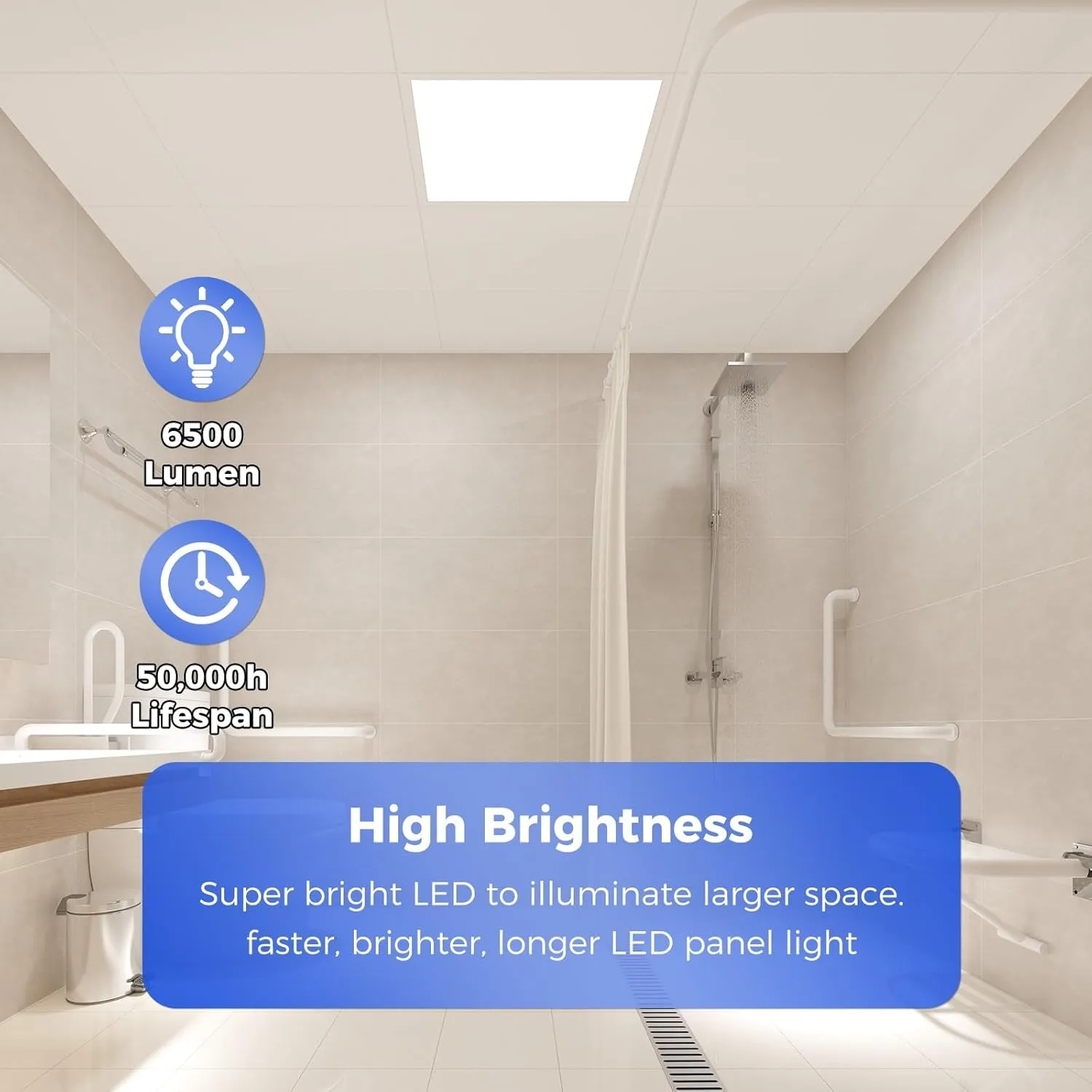 AIKVSXER 24 Pack 2x2 LED Flat Panel Light, Bright 6500LM Kitchen Laundry Flush Mount Ceiling Light Fixtures,Dimmable,Switchable 5CCT 3000K/4000K/5000K/5700K/6500K, 5 Wattages 30W/35W/40W/45W/50W