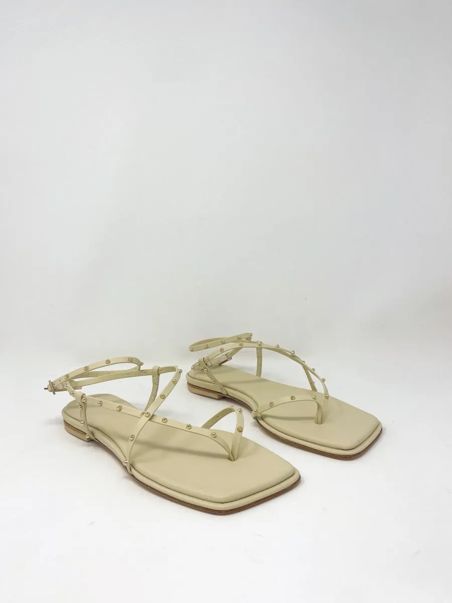 Alexia in Vanilla Calf w/Gold Studs