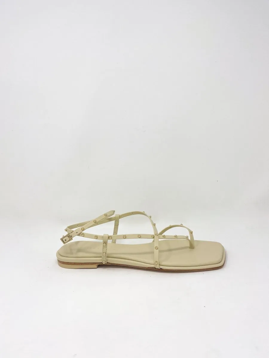 Alexia in Vanilla Calf w/Gold Studs