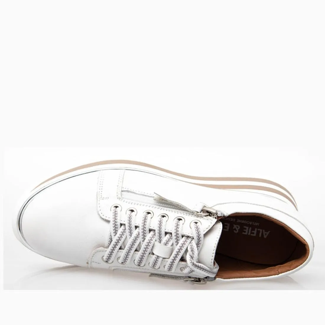 Alfie & Evie Hosting Womens Leather Shoe Platform white