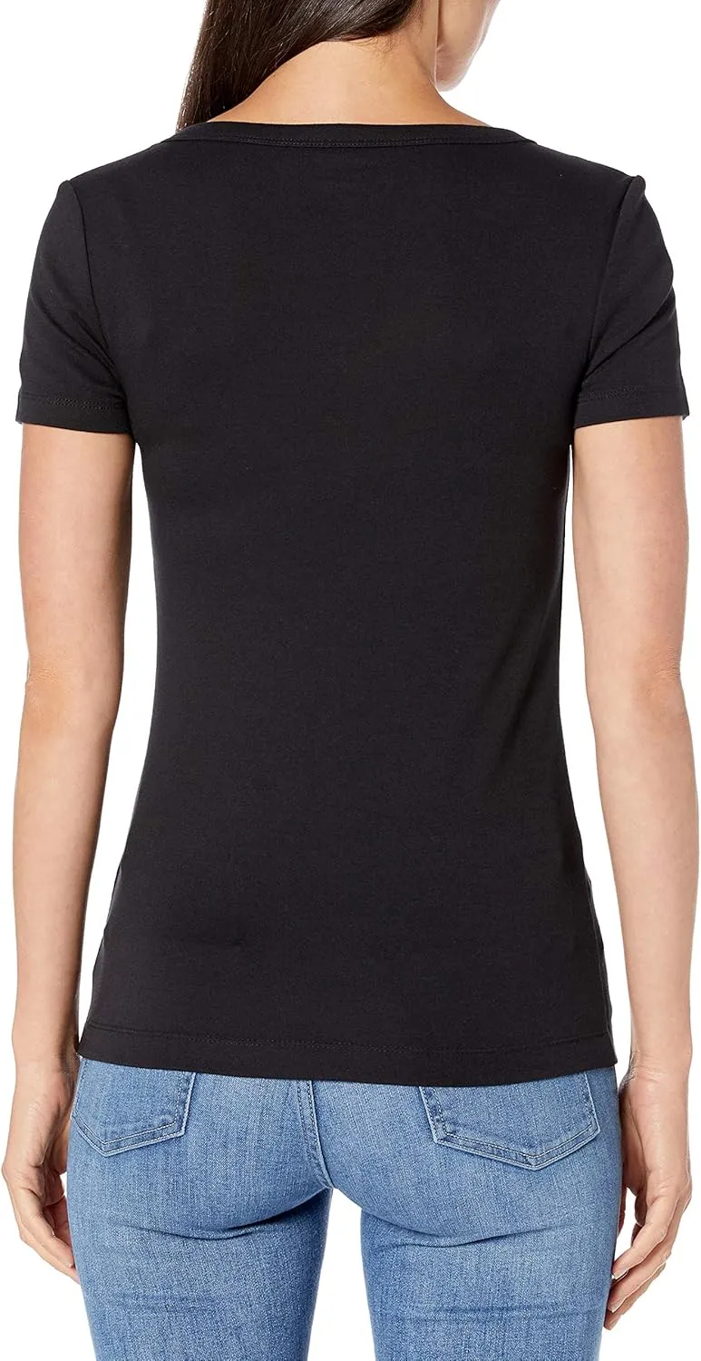 Amazon Essentials Women's Slim-Fit Short-Sleeve V-Neck T-Shirt, Pack of 2