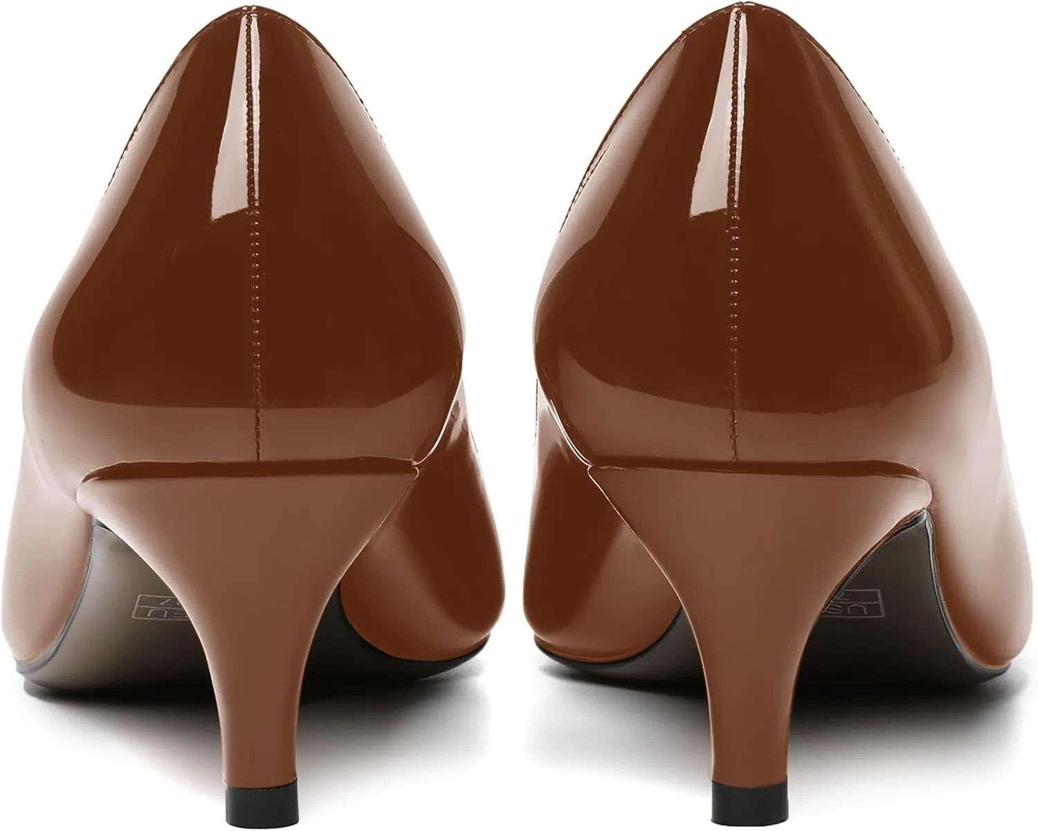 AMBELIGHT Womens Casual Slip On Pointed Toe Dress Shoes Patent Kitten Low Heel Pumps Shoes 2 Inch