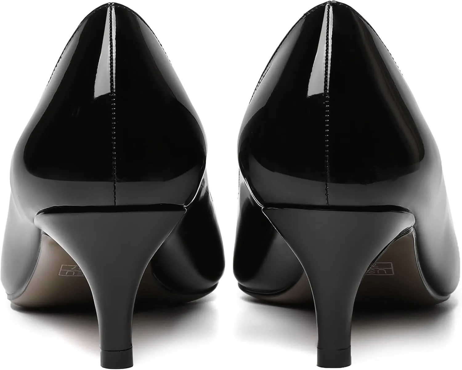 AMBELIGHT Womens Casual Slip On Pointed Toe Dress Shoes Patent Kitten Low Heel Pumps Shoes 2 Inch