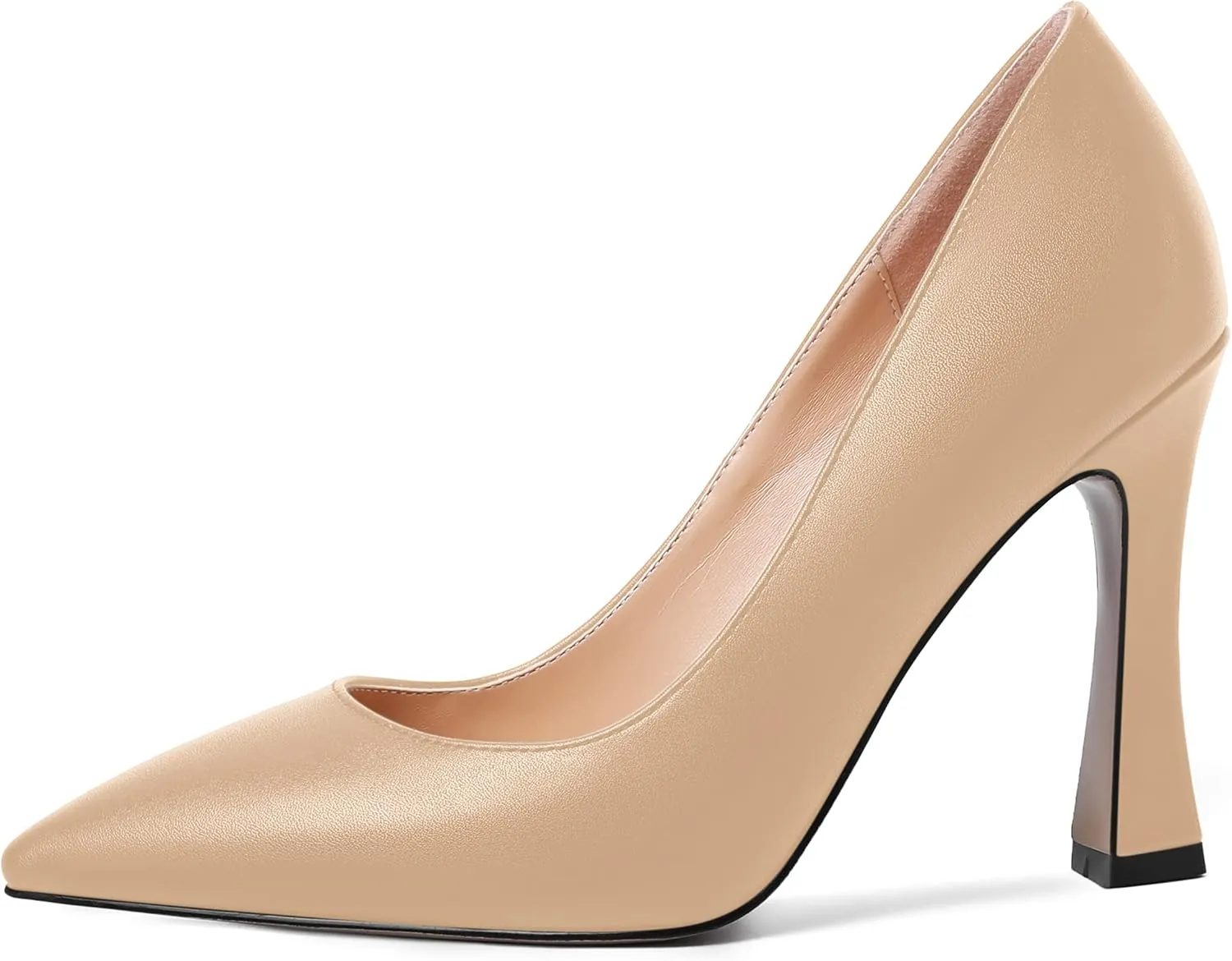 AMBELIGHT Womens Pointed Toe Evening Matte Dress Slip On Solid Stiletto High Heel Pumps Shoes 4 Inch