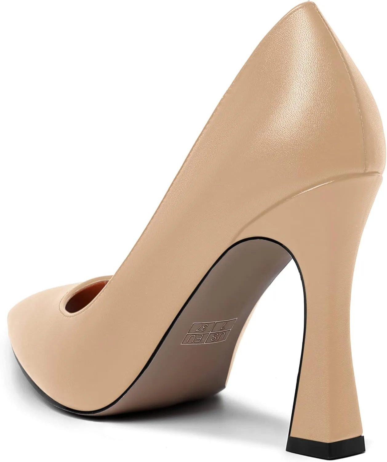 AMBELIGHT Womens Pointed Toe Evening Matte Dress Slip On Solid Stiletto High Heel Pumps Shoes 4 Inch