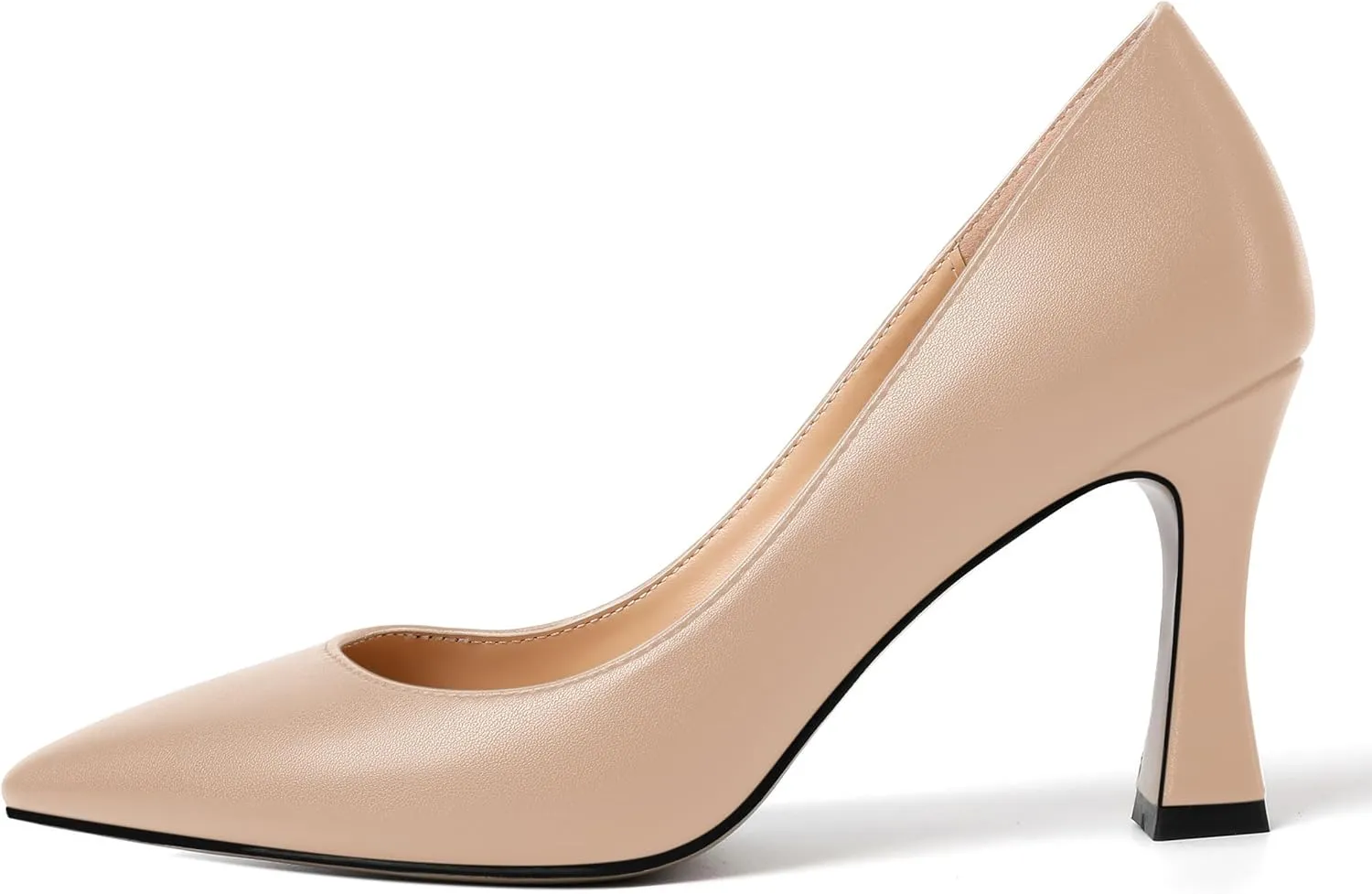 AMBELIGHT Womens Slip On Dress Pointed Toe Suede Wedding Stiletto High Heel Pumps Shoes 3.3 Inch