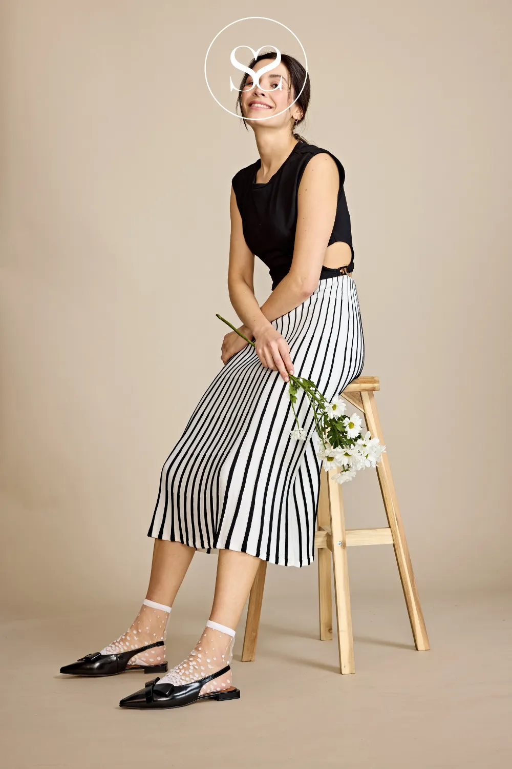 ANGEL ALARCON CHARLOTTE - BLACK BOW SLINGBACK FLATS