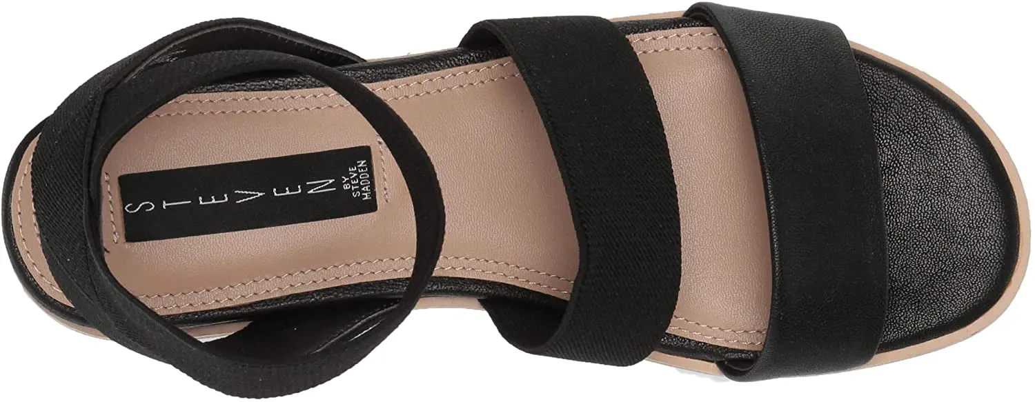 Ankle Black Fitted Steve Wedge Sandals Same-day shipping Strappy Gambel Strap Low Secure transactions Madden