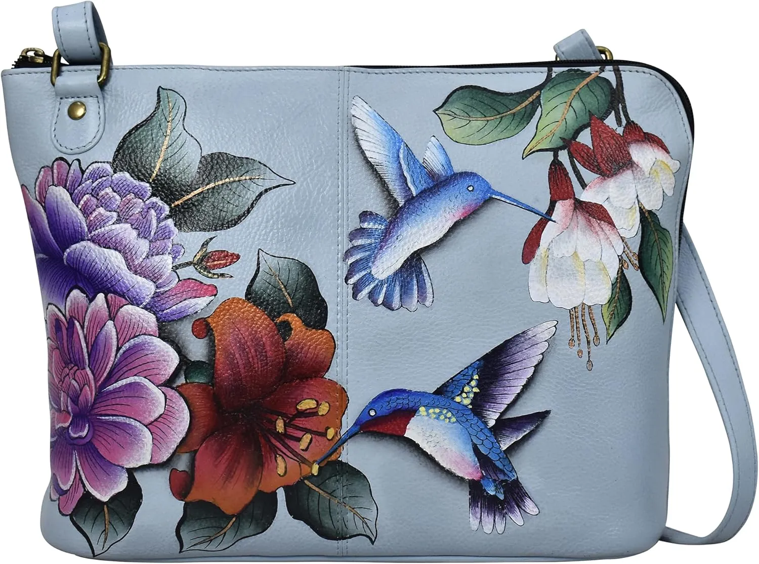 Anna by Anuschka Hand Painted Women’s Genuine Leather-Two-Sided Zip Travel Organizer