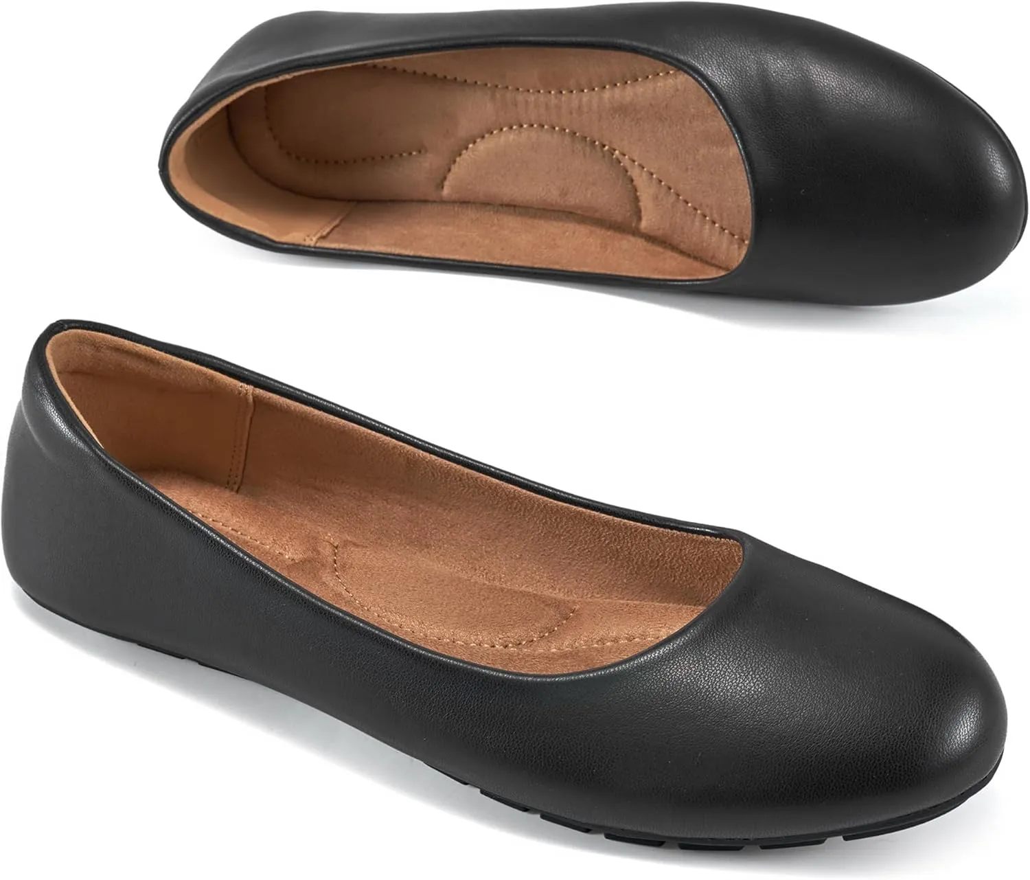Aomigoct Flats for Women Ballets Shoes: Black 9.5 Dress Slip Comfortable Work Flats for 2025 - Casual Ladies Wedding Walking Flat