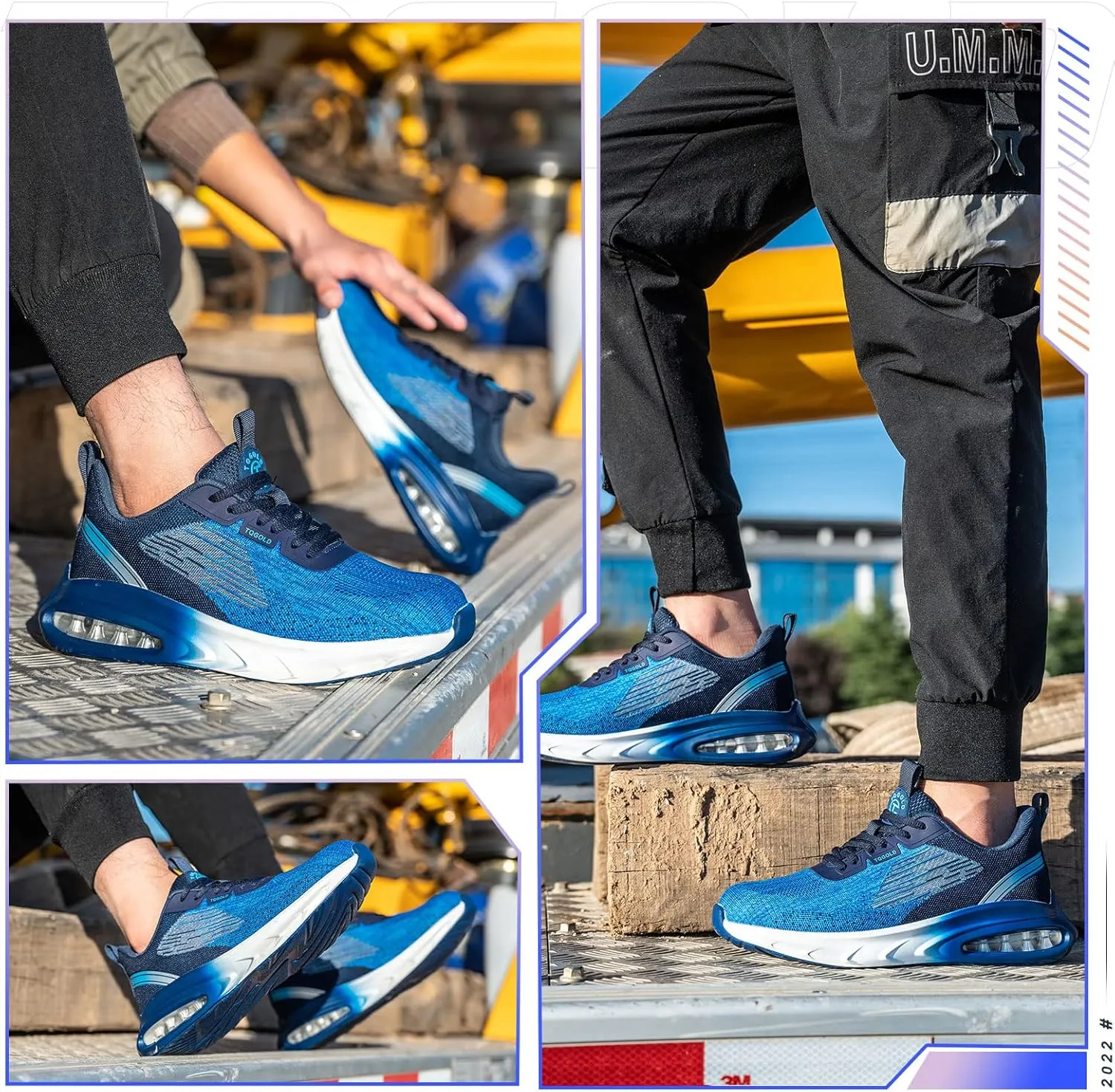 AONEGOLD Safety Shoes for Men Steel Toe Sneaker Work Shoes Lightweight Breathable Industrial Construction Puncture Proof Shoes