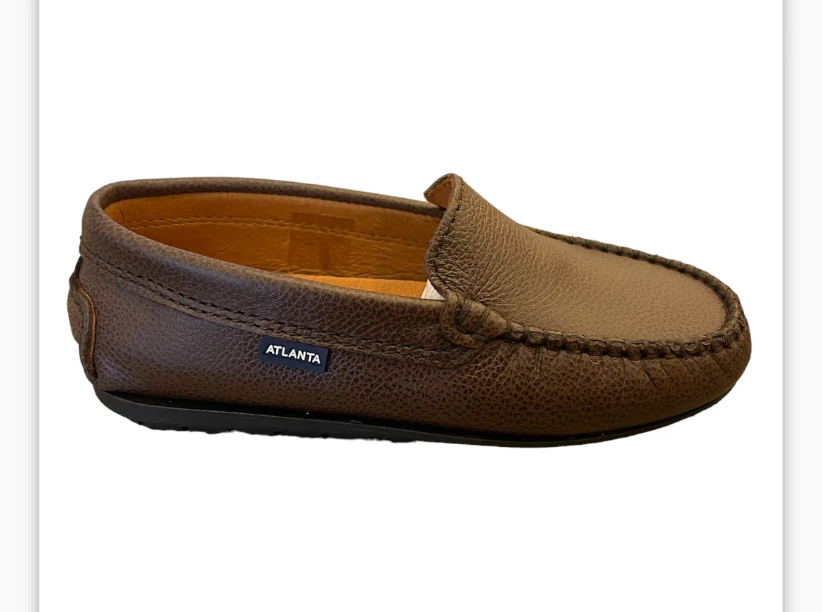 ATLANTA MOCASSIN UNISEX SLIP ON LOAFER BROWN