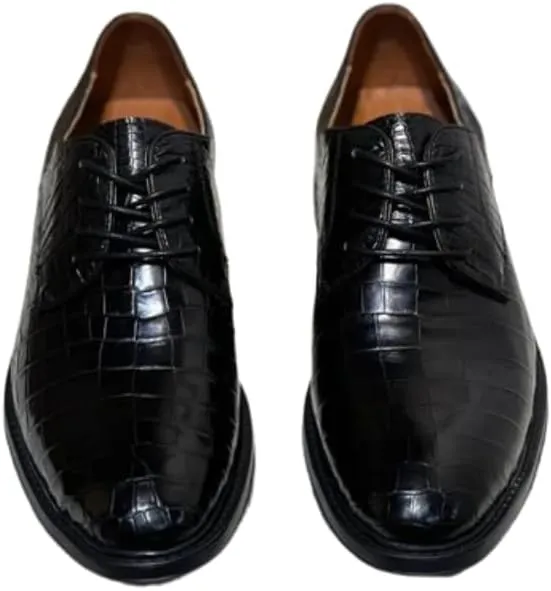 Authentic Exotic Crocodile Belly Skin Businessmen Black Light Dress Shoes Genuine Real Alligator Leather Male Lace-up Oxfords