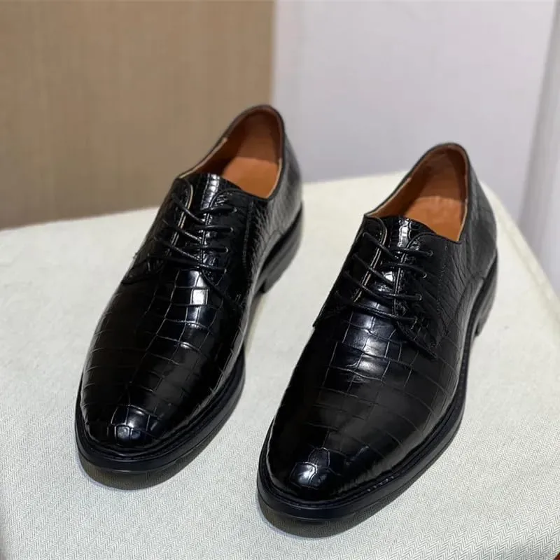 Authentic Exotic Crocodile Belly Skin Businessmen Black Light Dress Shoes Genuine Real Alligator Leather Male Lace-up Oxfords