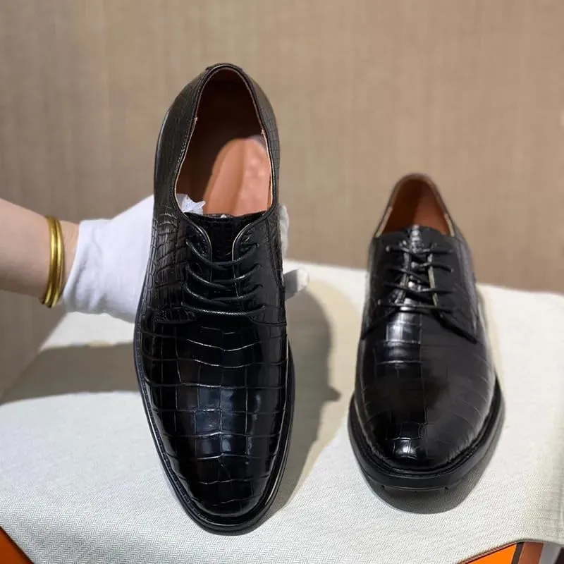 Authentic Exotic Crocodile Belly Skin Businessmen Black Light Dress Shoes Genuine Real Alligator Leather Male Lace-up Oxfords