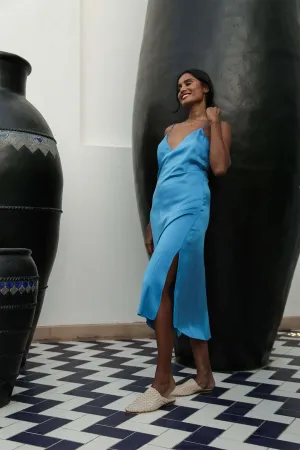 Azura Blue Open Back Dress