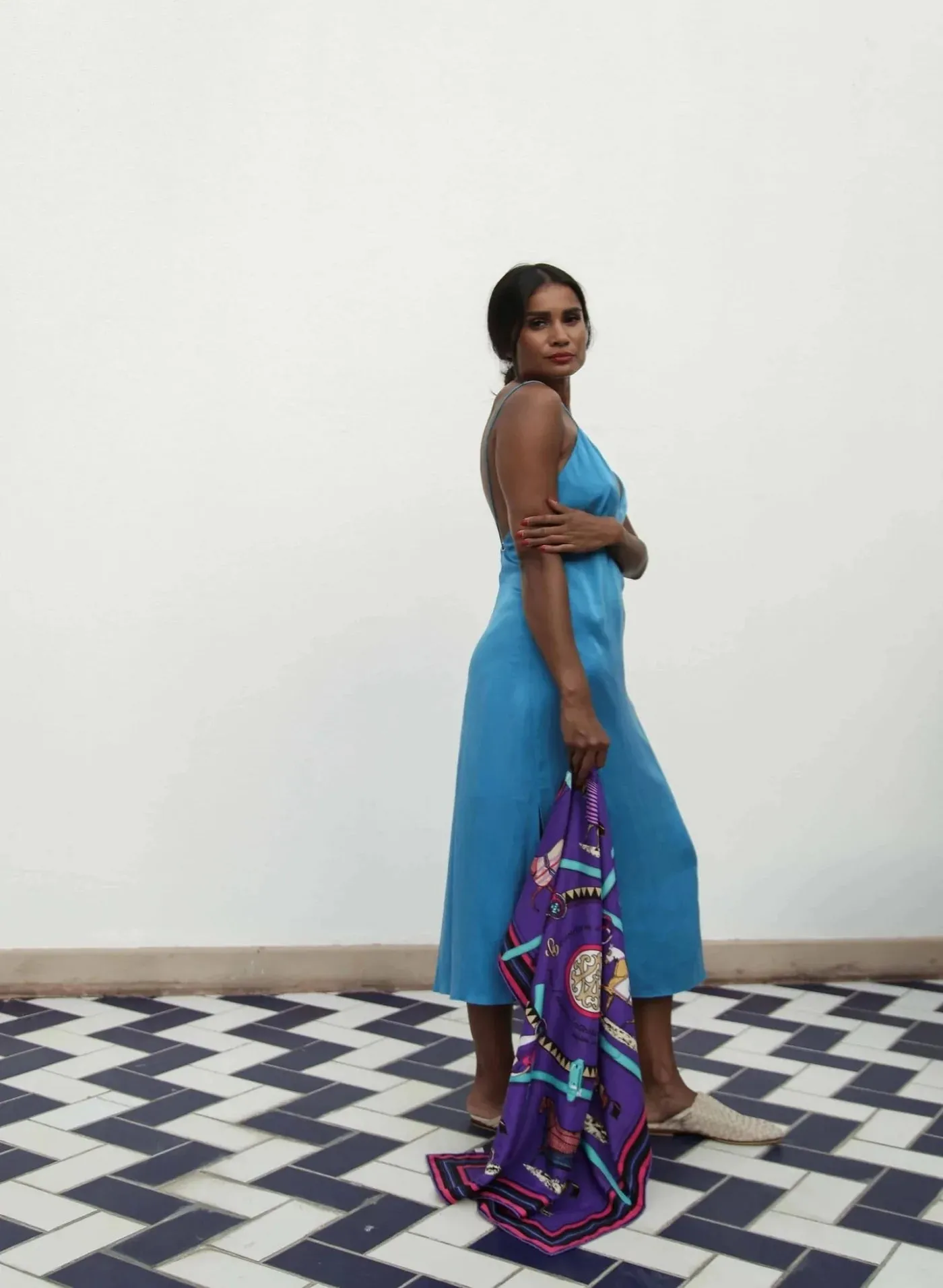 Azura Blue Open Back Dress
