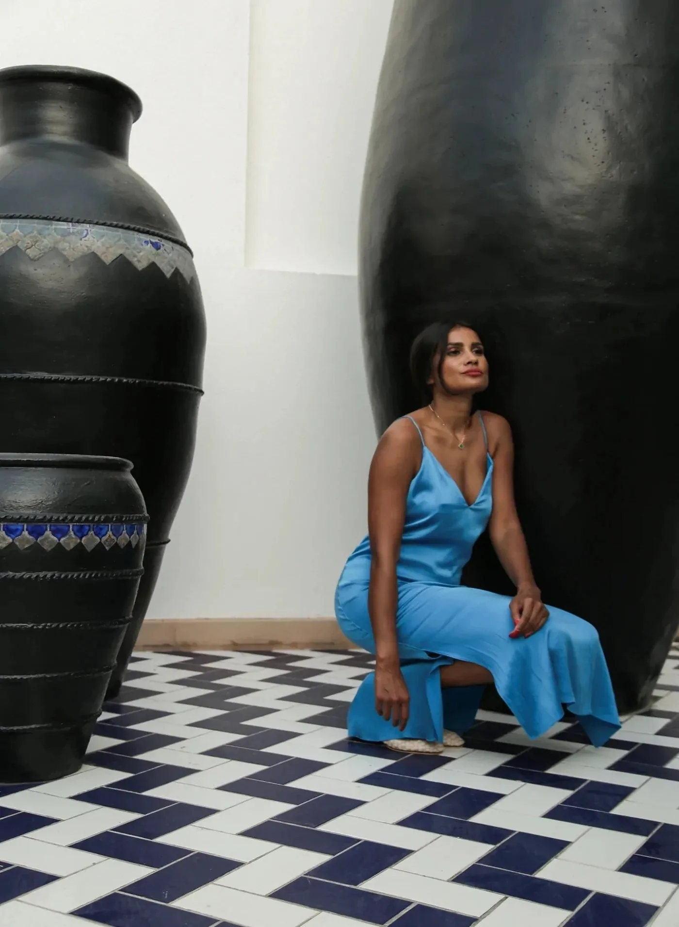 Azura Blue Open Back Dress
