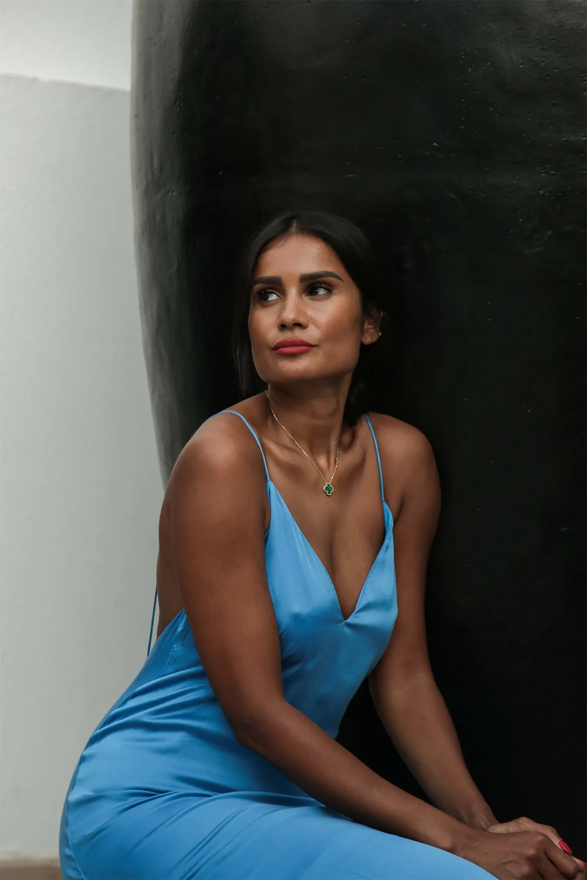 Azura Blue Open Back Dress