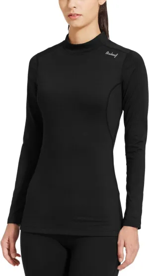 baleaf Women's Thermal Tops Fleece Shirts Running Workout Athletic Base Layer Warm Cold Weather Gear Mock Neck