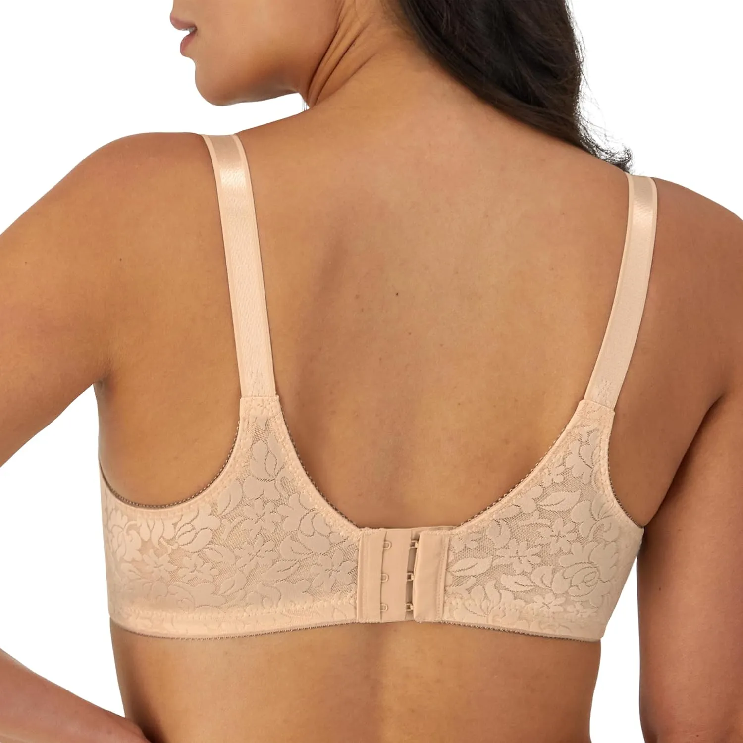 Bali Women's Double Support Wireless, Lace Bra with Stay-in-Place Straps, Full-Coverage