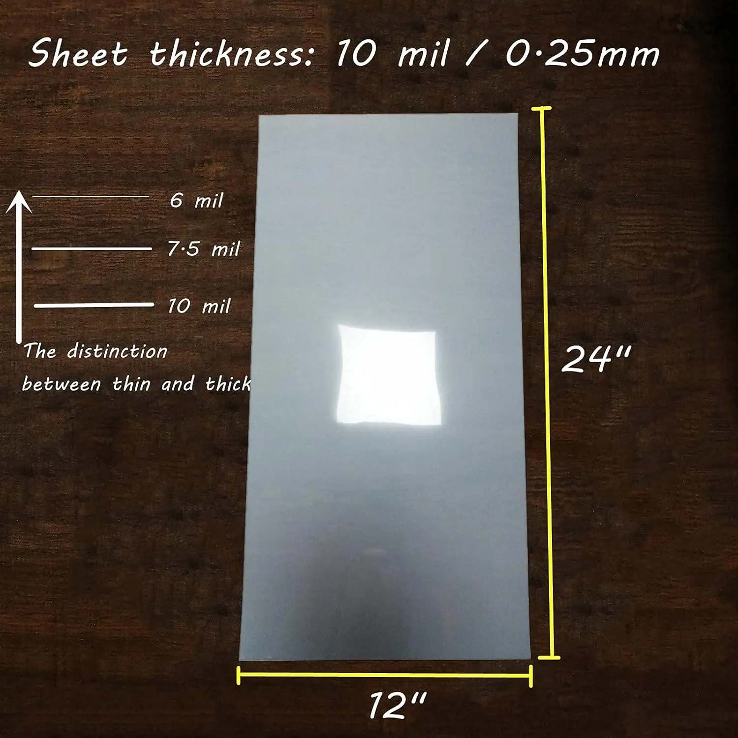 BANLTRE 12 x 24 Flat Packaging Mylar Sheet Milky Translucent PET Blank Stencil Making Sheet for Cutting, Cut Tool Template Material -Thick .01"/10 mil, 8 Sheets (Flat Packaging)