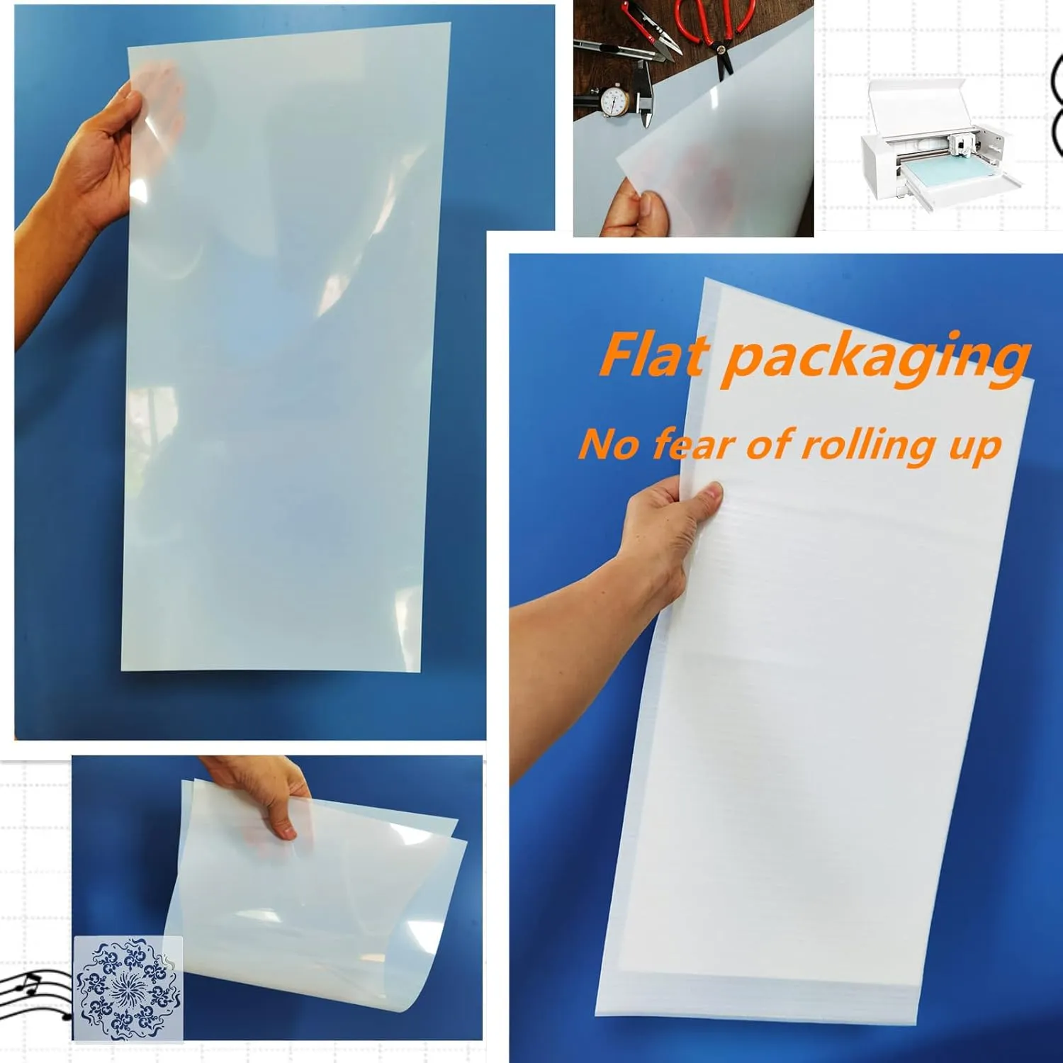 BANLTRE 12 x 24 Flat Packaging Mylar Sheet Milky Translucent PET Blank Stencil Making Sheet for Cutting, Cut Tool Template Material -Thick .01"/10 mil, 8 Sheets (Flat Packaging)