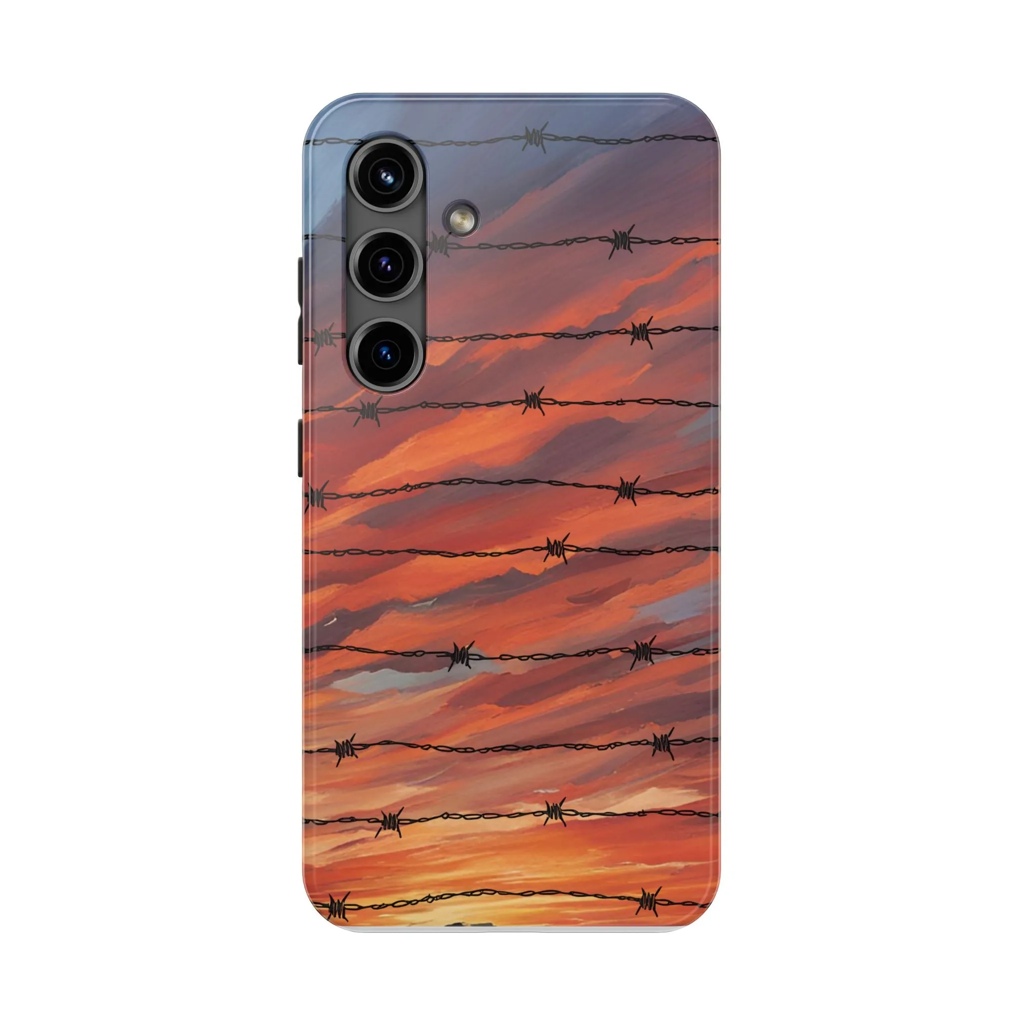 Barbed Wire at Sunset Tough Phone Case for iPhone and Samsung Smartphones
