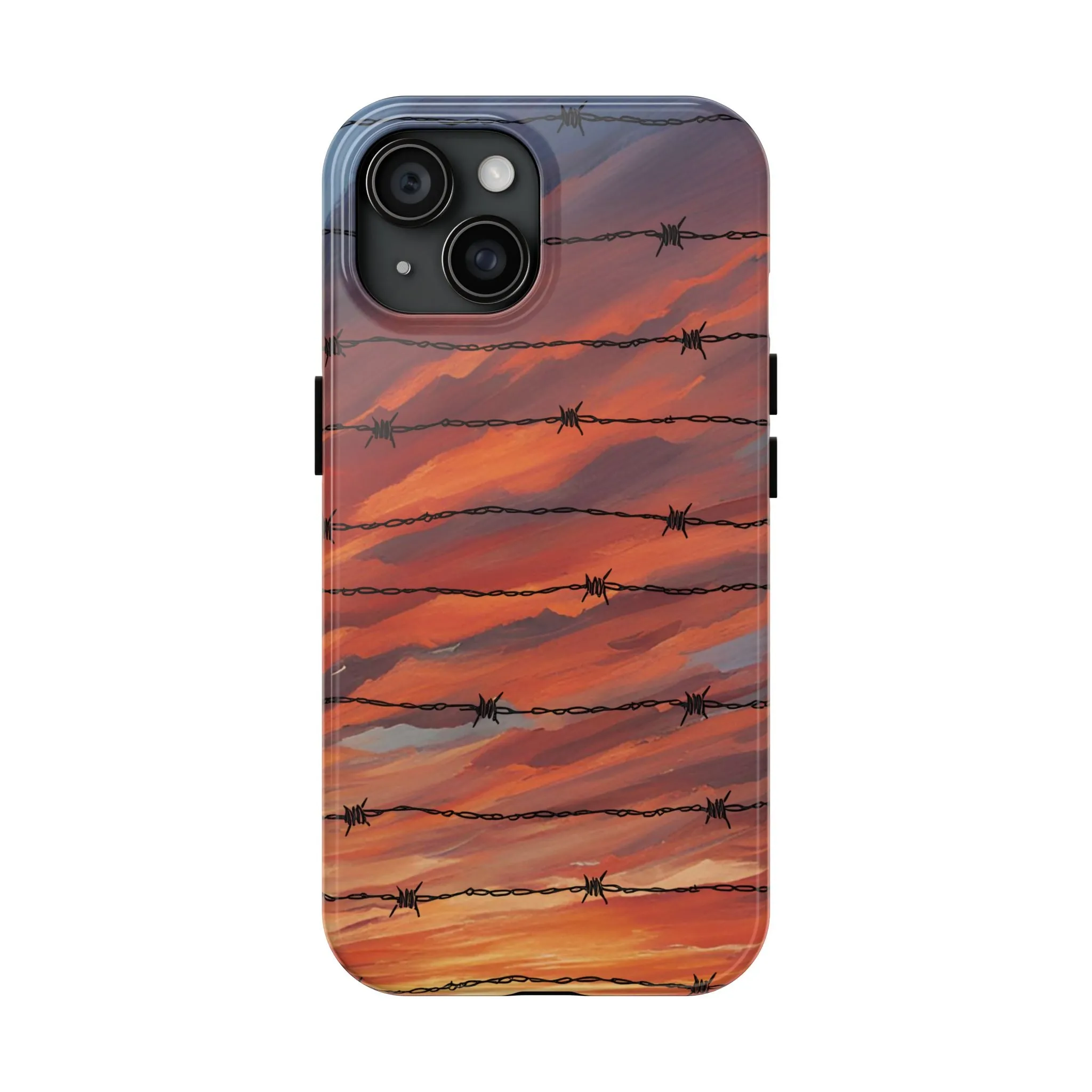 Barbed Wire at Sunset Tough Phone Case for iPhone and Samsung Smartphones