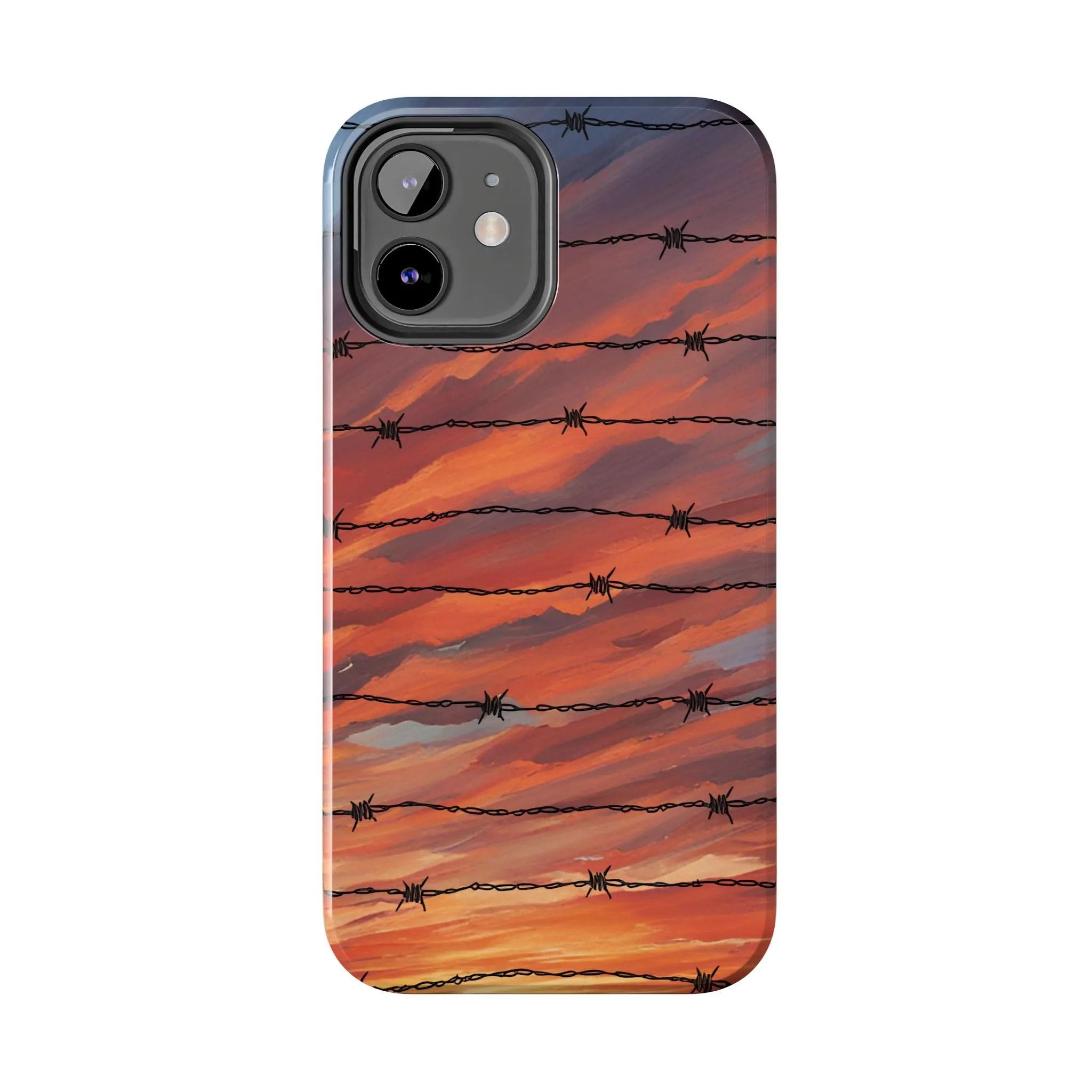 Barbed Wire at Sunset Tough Phone Case for iPhone and Samsung Smartphones
