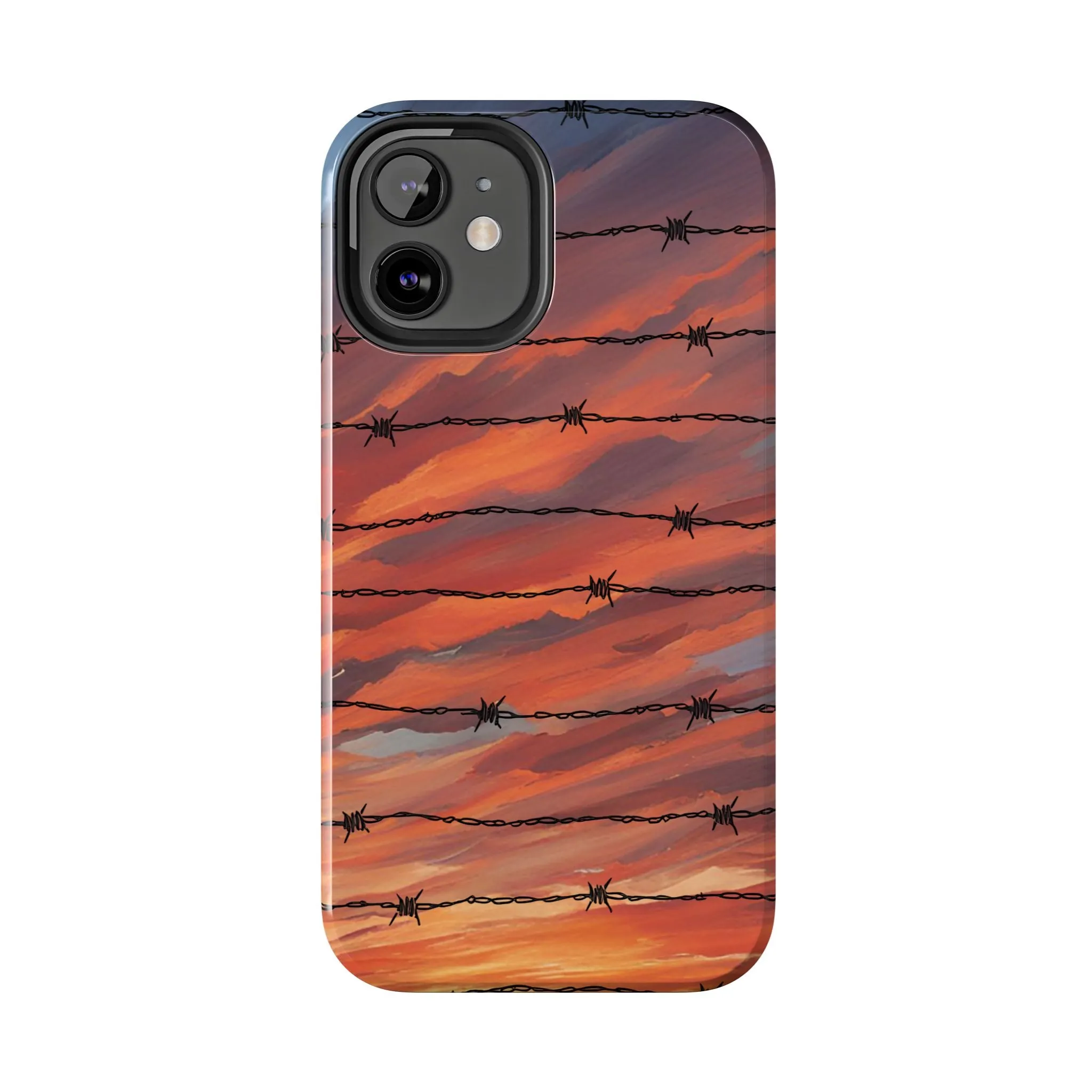Barbed Wire at Sunset Tough Phone Case for iPhone and Samsung Smartphones